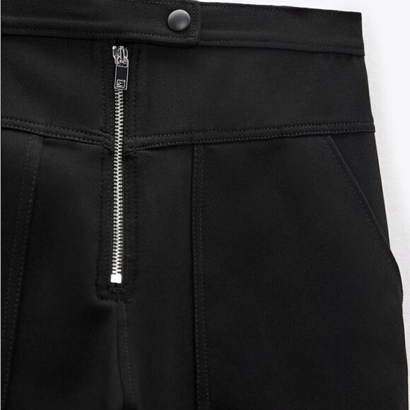 ZARA HIGH WAIST ZIPPER PANTS - Picture 2 of 9